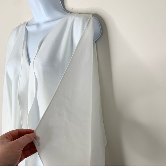 Sugarlips Blouse Top Tiered Flowy Top Off White Open Sleeve Y2k 2000s Size XS - Picture 13 of 16